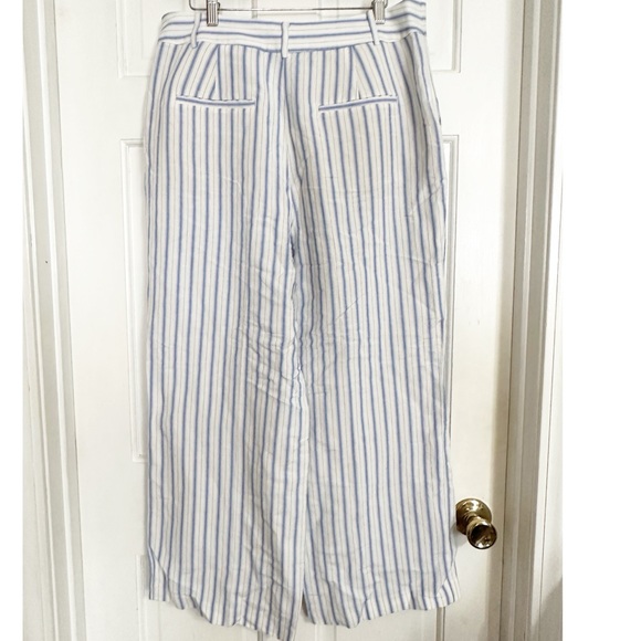 Loft Peyton Trouser Pants in Striped Linen Blend Sz 12P - Picture 3 of 6